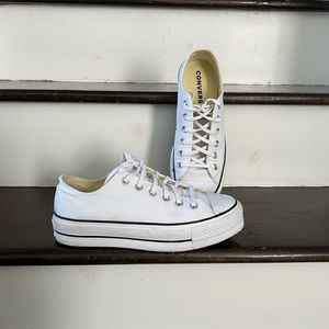 White platform converse size 9